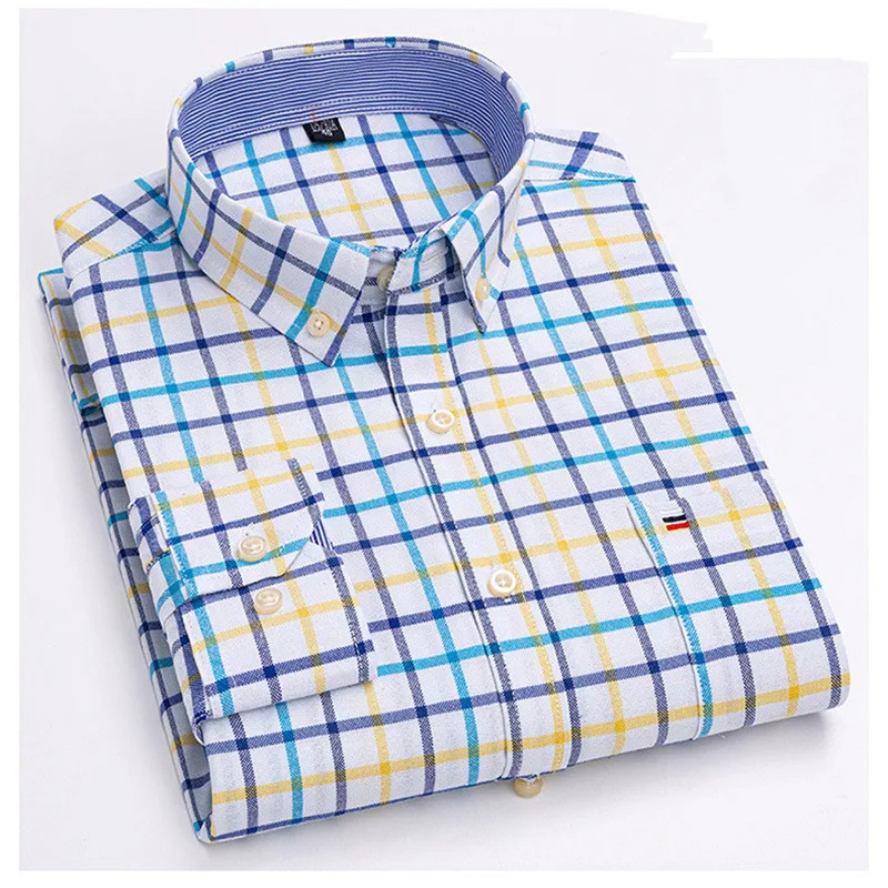 Oxford Cotton Casual Shirt Business - 2024 nova camisa masculina de manga