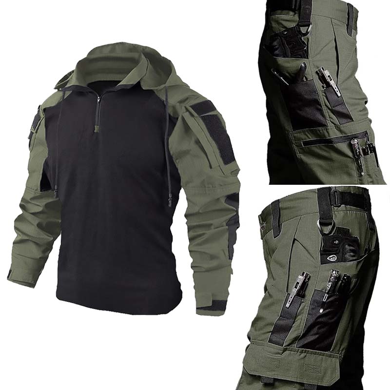Tactical Military Shirt Cargo - Conjunto de uniforme militar tático, camisa