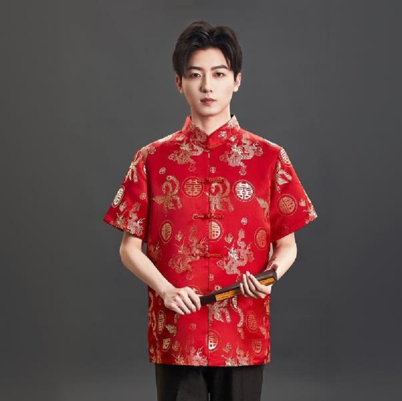 Mens Satin Silk Dress Shirt - Nova Camiseta Masculina de Manga Curta