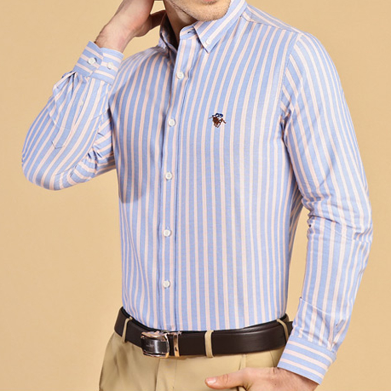 Novas Camisas de Manga Longa 1 - Oxford Cotton Casual Shirt Business avaliação e preço