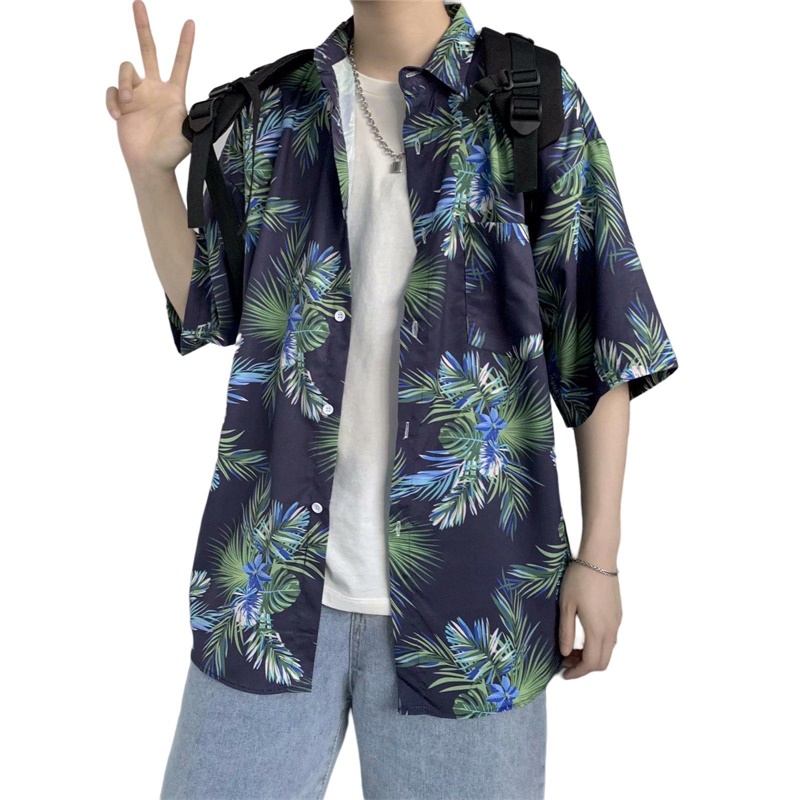 Camisa de manga curta retrô fl - Vintage Hawaiian Floral Shirt avaliação e preço