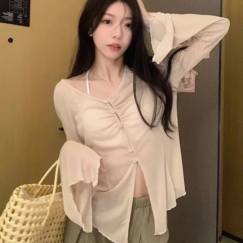 Blusa Transparente com Manga F - Shirts avaliação e preço