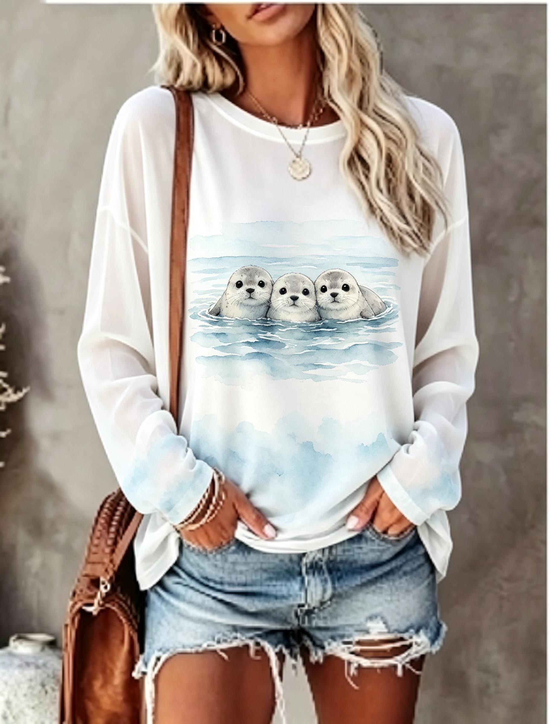 Camiseta de manga comprida par - T-Shirts avaliação e preço